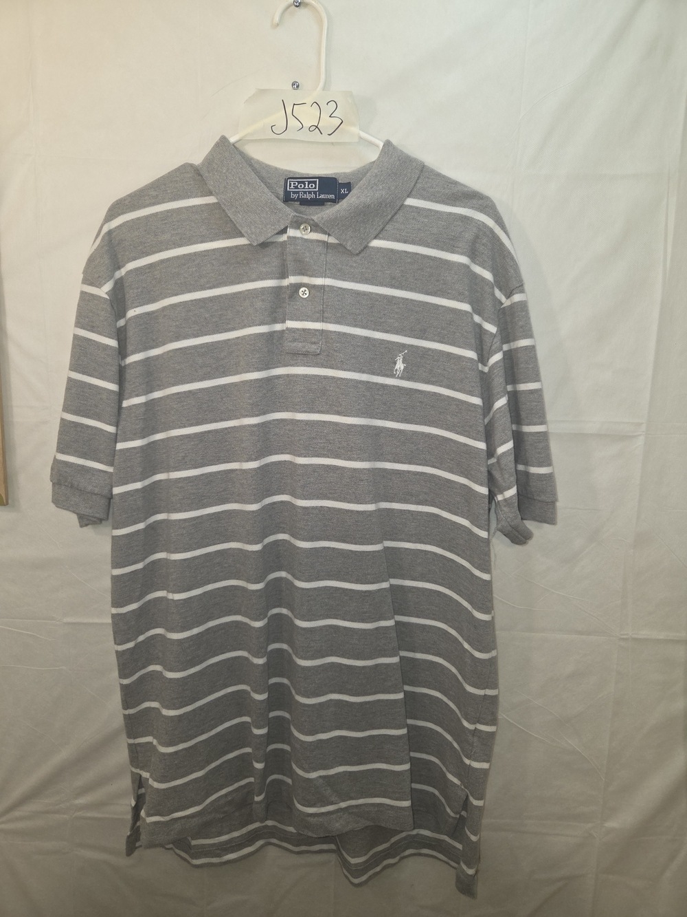 Polo by Ralph Lauren Gray and White Striped Polo Shirt